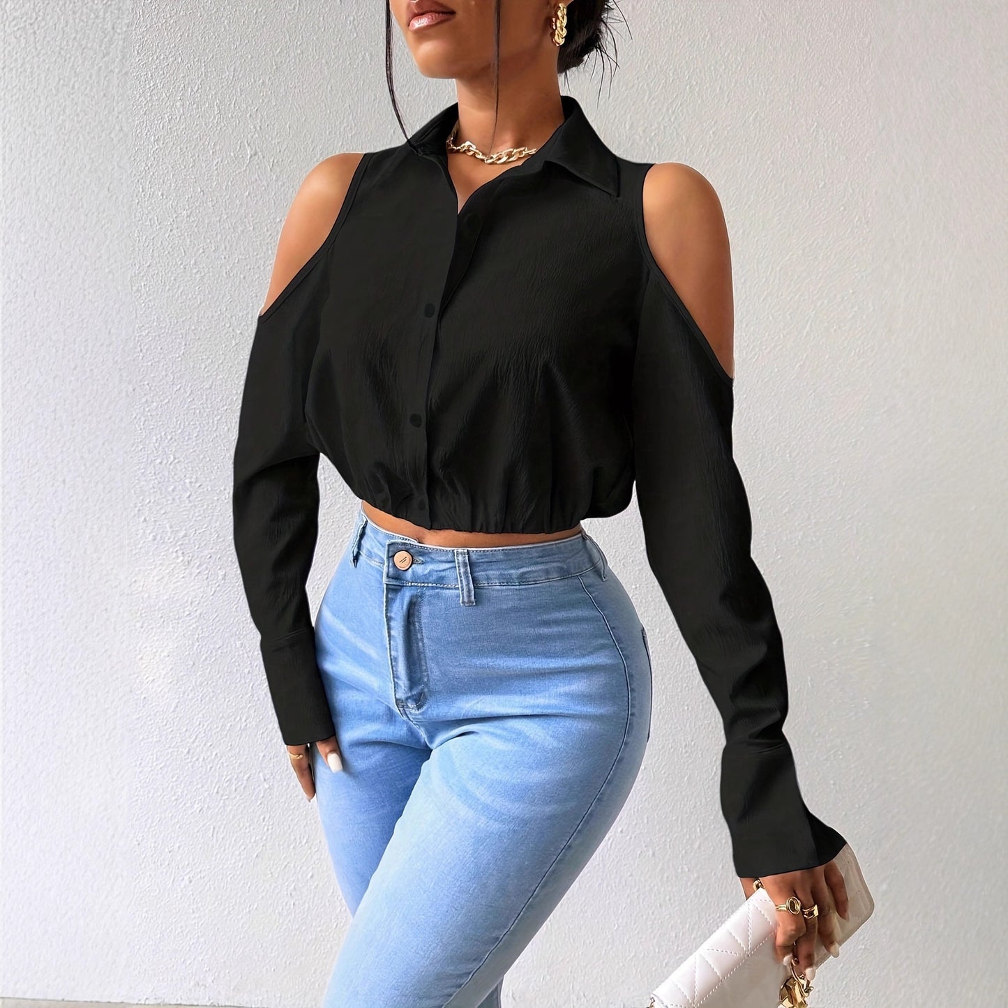 Lapel-button-up Cardigan