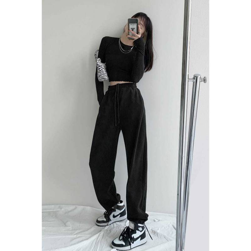Spring Gray Sweatpants Women Jogger