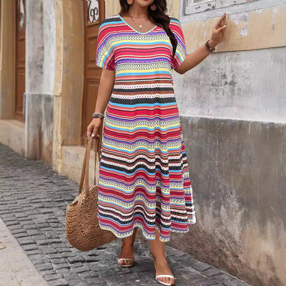 Printed Slit Hemline Dress