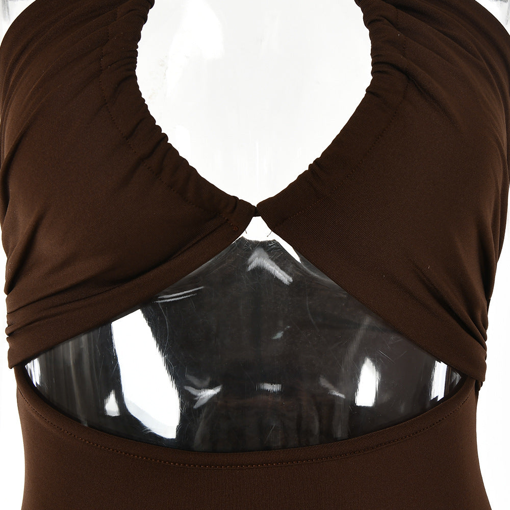 Luxury Cutout Halter Dress