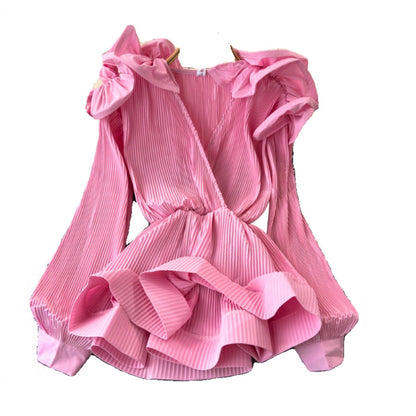 Ruffled-waist Blouse