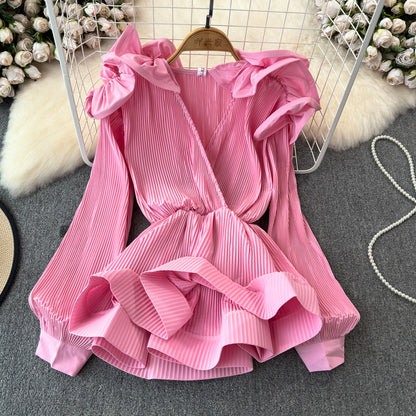 Ruffled-waist Blouse