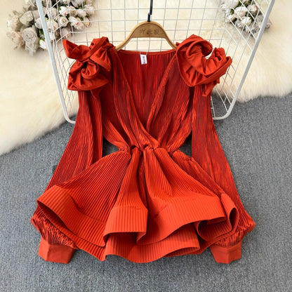 Ruffled-waist Blouse