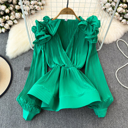 Ruffled-waist Blouse