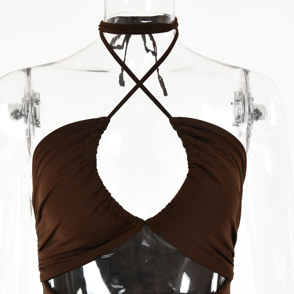 Luxury Cutout Halter Dress