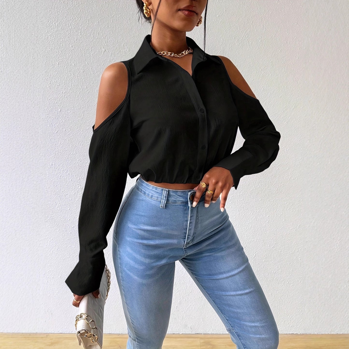 Lapel-button-up Cardigan