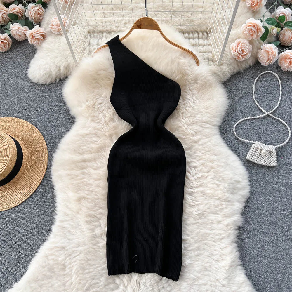 Slim Elastic Knitted Dress