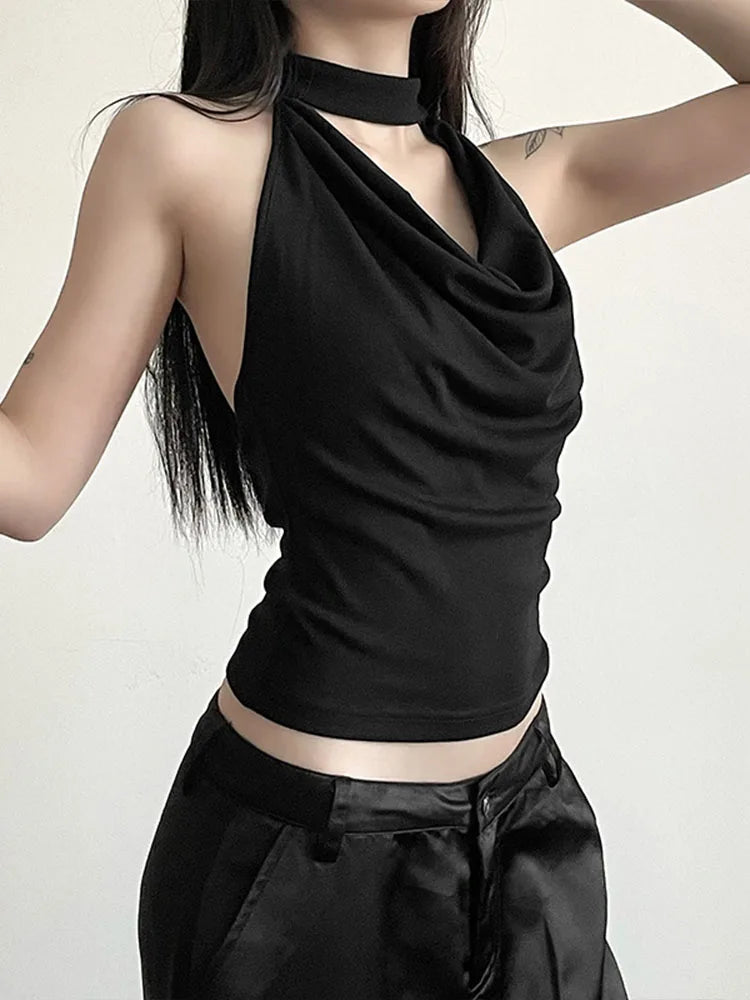 Solid Halter Summer Vest