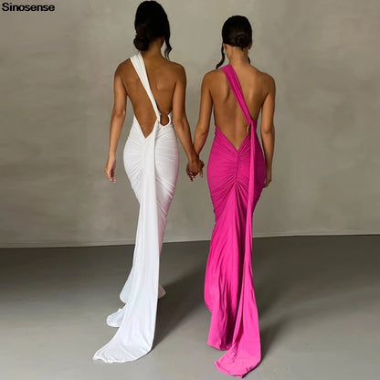 Backless Bodycon Maxi Dress