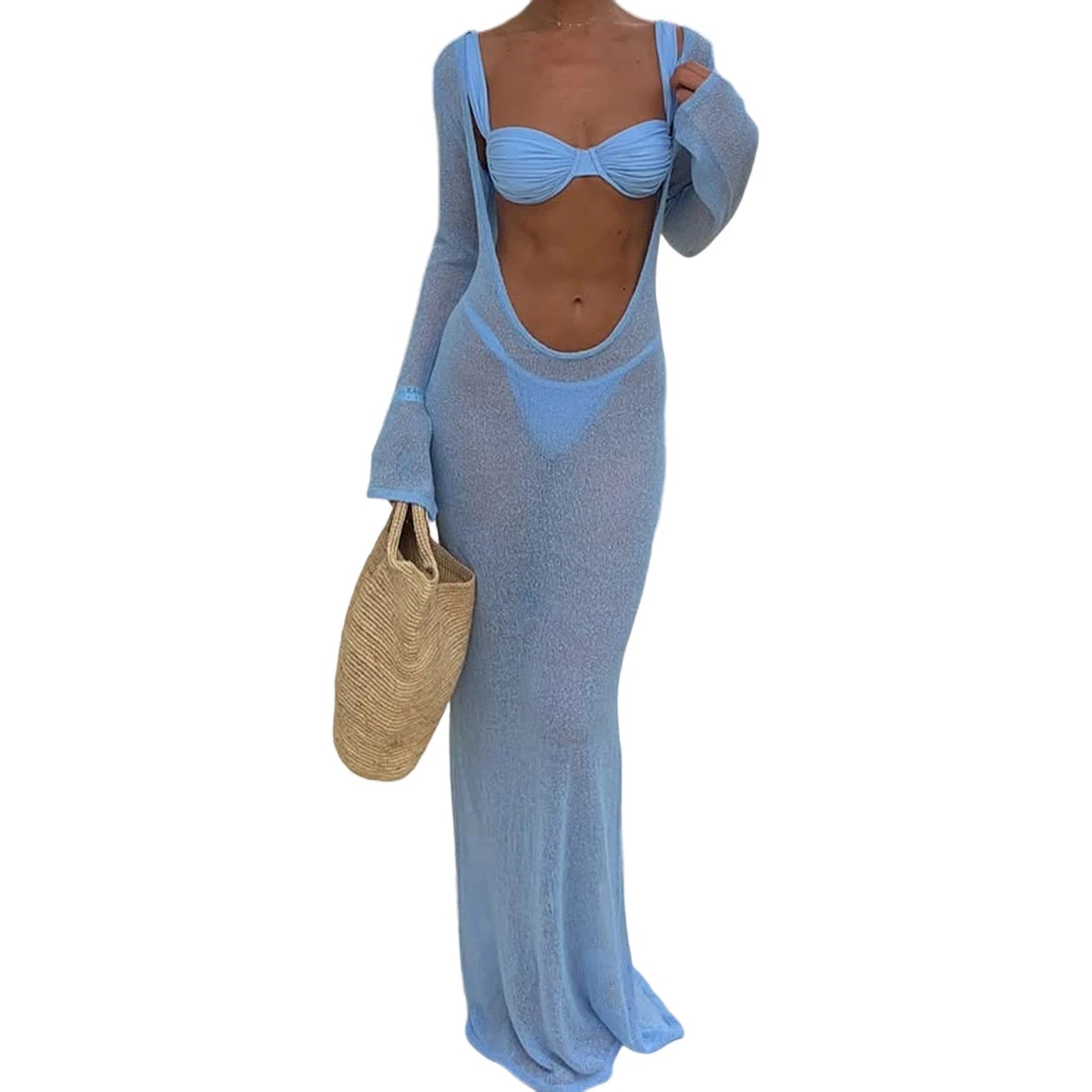 Sheer Beach Coverup Dress