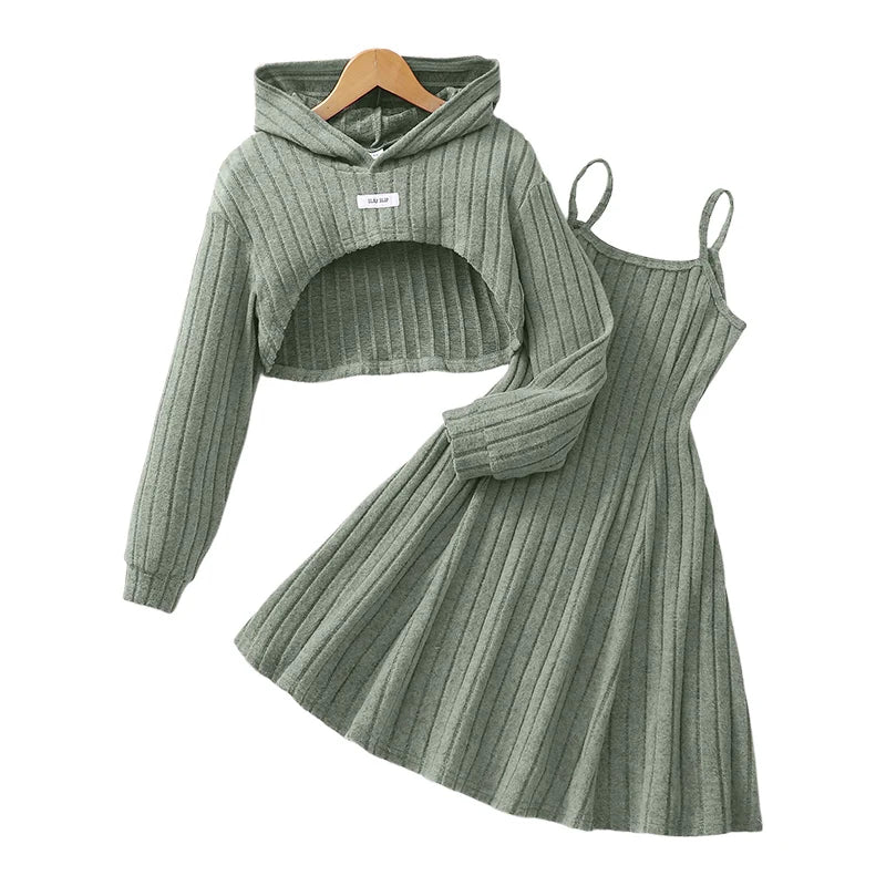 Elegant Short Top&Dress Two-Piece Set