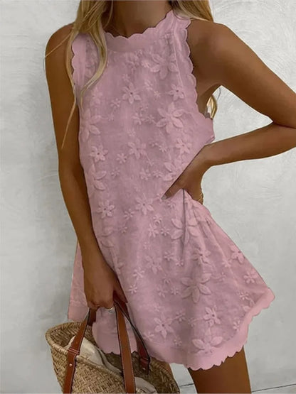 White Lace Summer Mini Dress