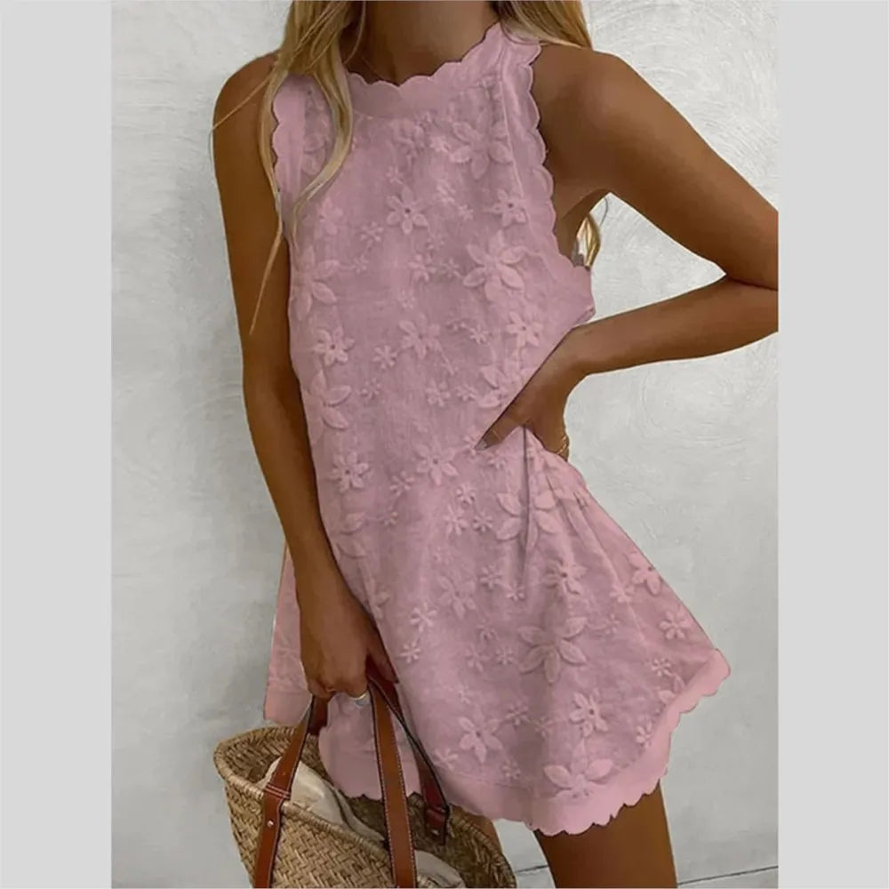 White Lace Summer Mini Dress