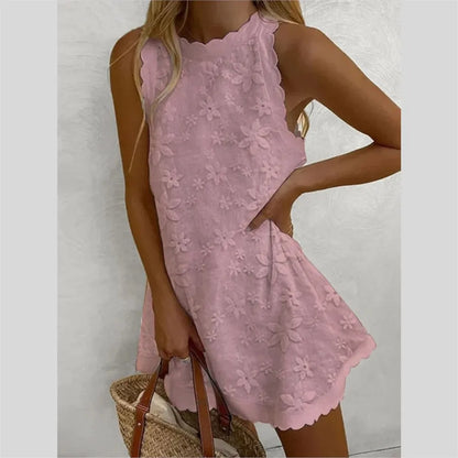 White Lace Summer Mini Dress