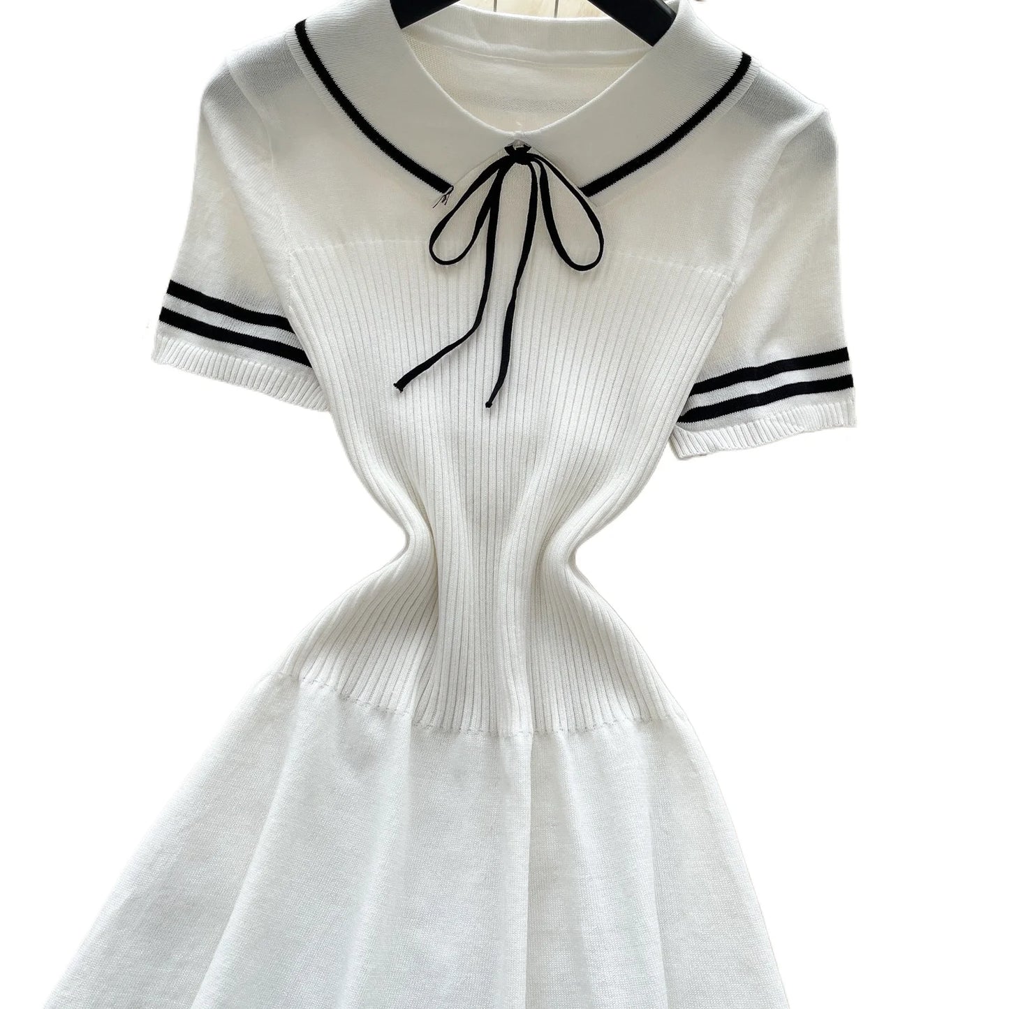 Peter Pan Collar Bow Mini Dress