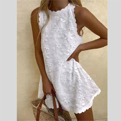 White Lace Summer Mini Dress