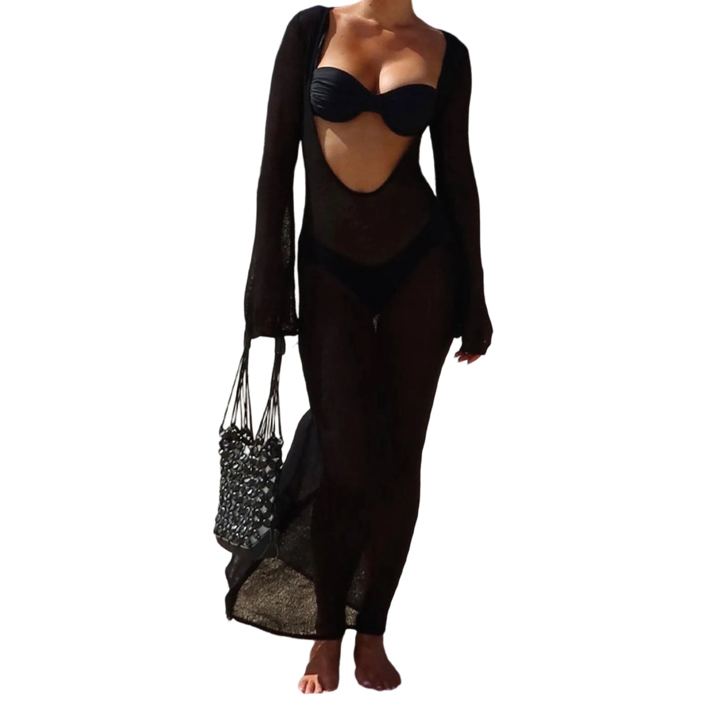 Sheer Beach Coverup Dress