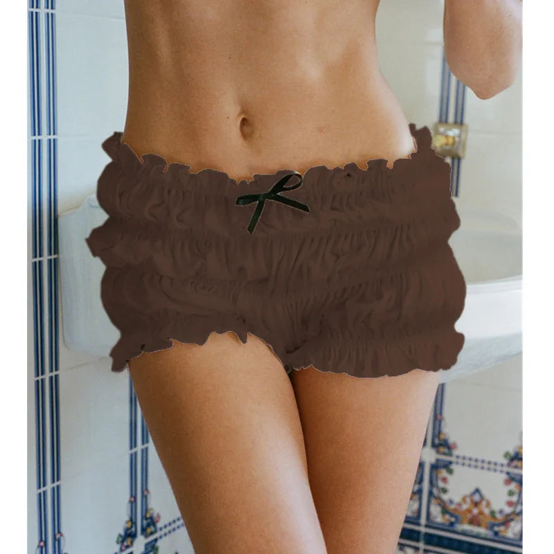 Ruffle Bow Tiered Shorts