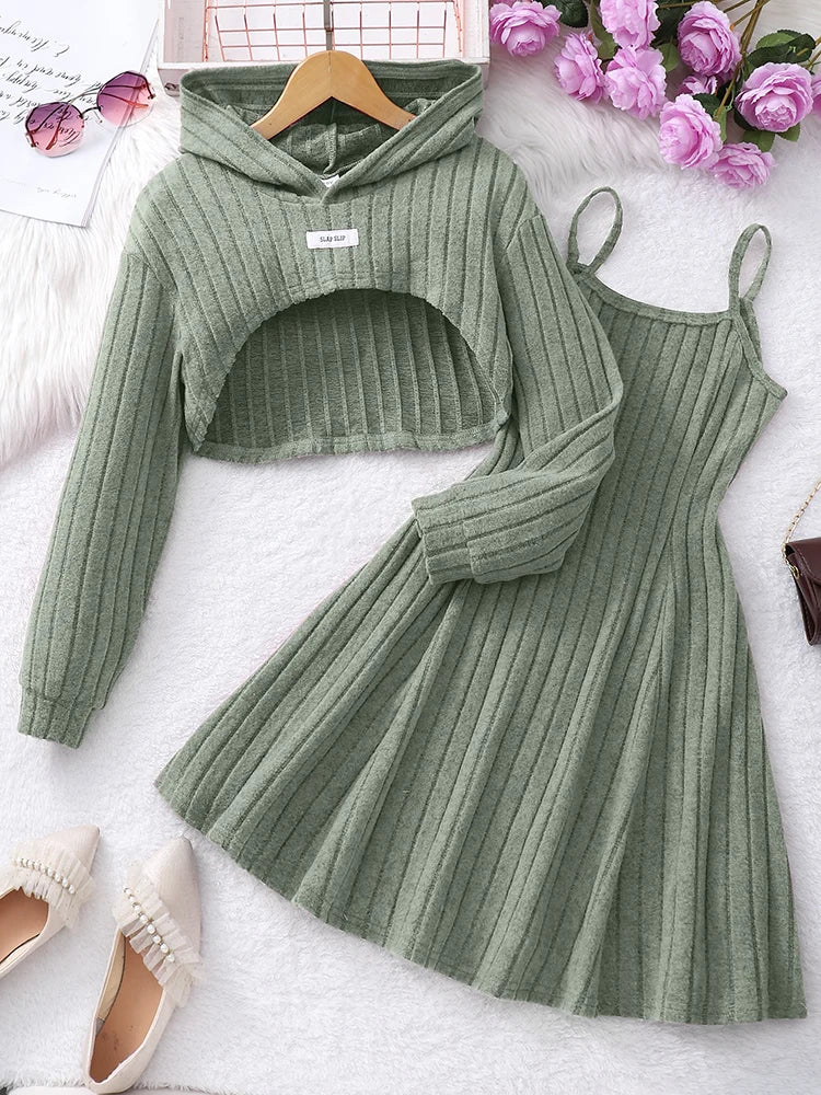 Elegant Short Top&Dress Two-Piece Set