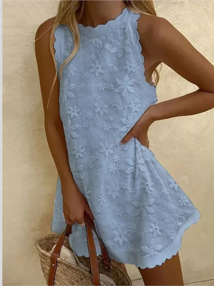White Lace Summer Mini Dress