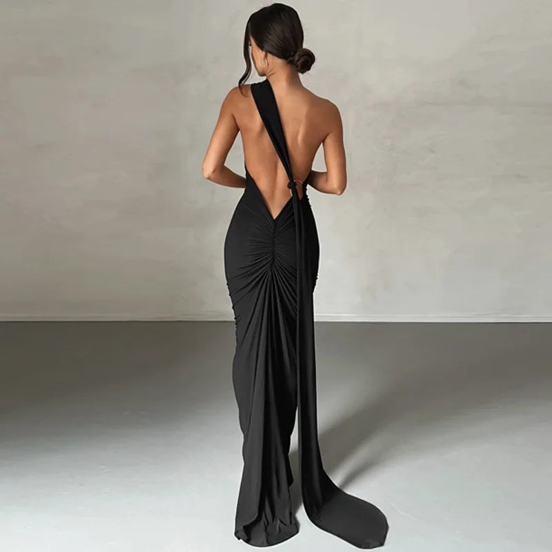 Backless Bodycon Maxi Dress
