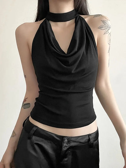 Solid Halter Summer Vest