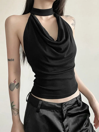 Solid Halter Summer Vest