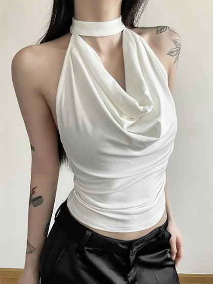 Solid Halter Summer Vest