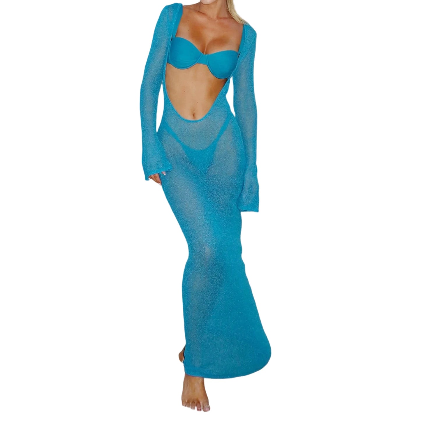 Sheer Beach Coverup Dress