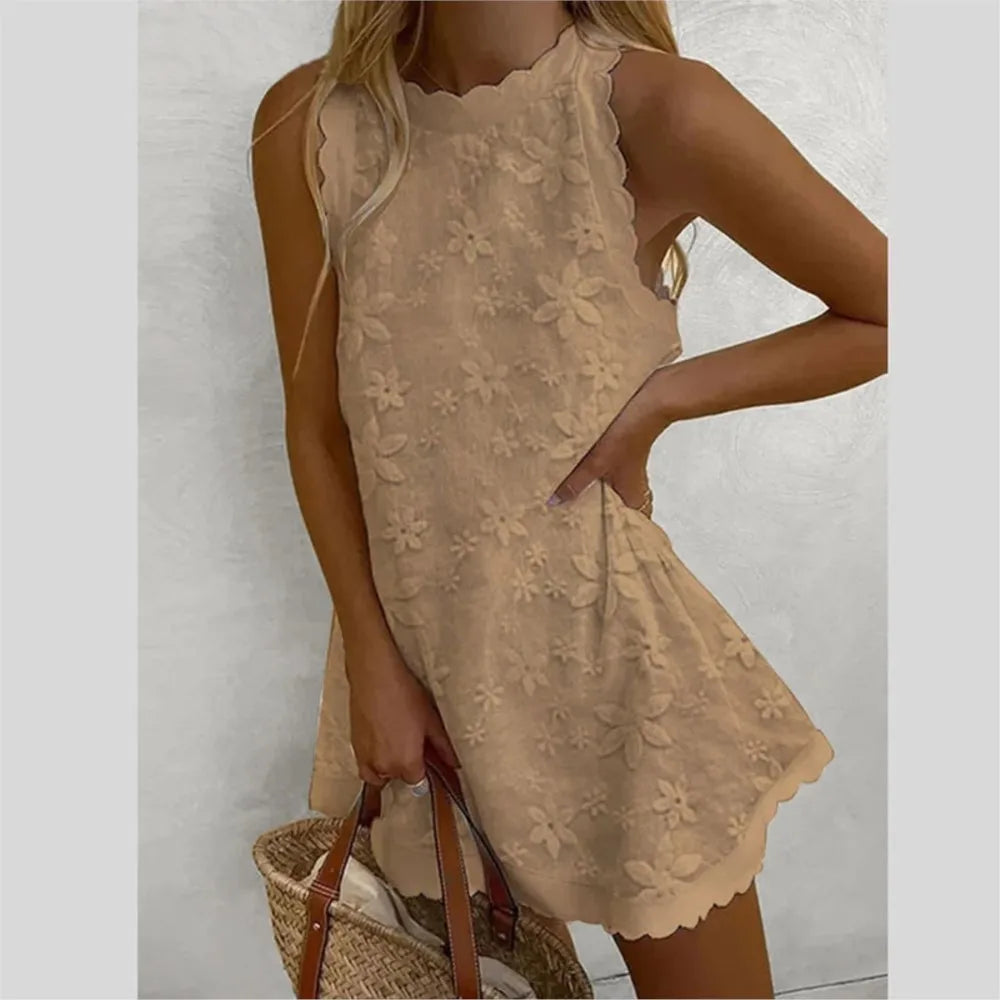 White Lace Summer Mini Dress