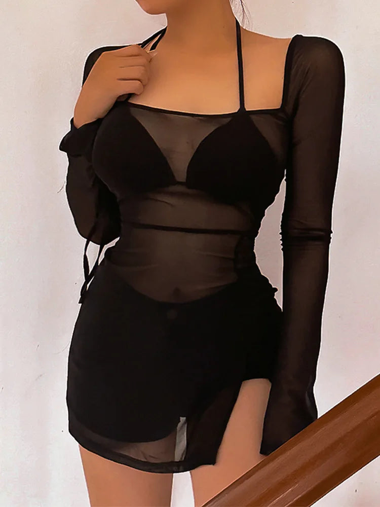 Square Collar Mini Dress