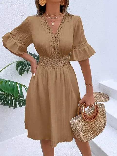 Summer Hollow V-Neck Dress