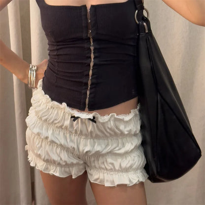 Ruffle Bow Tiered Shorts