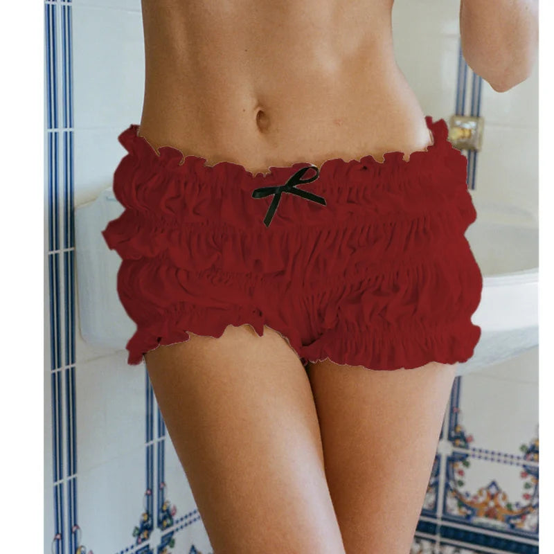 Ruffle Bow Tiered Shorts