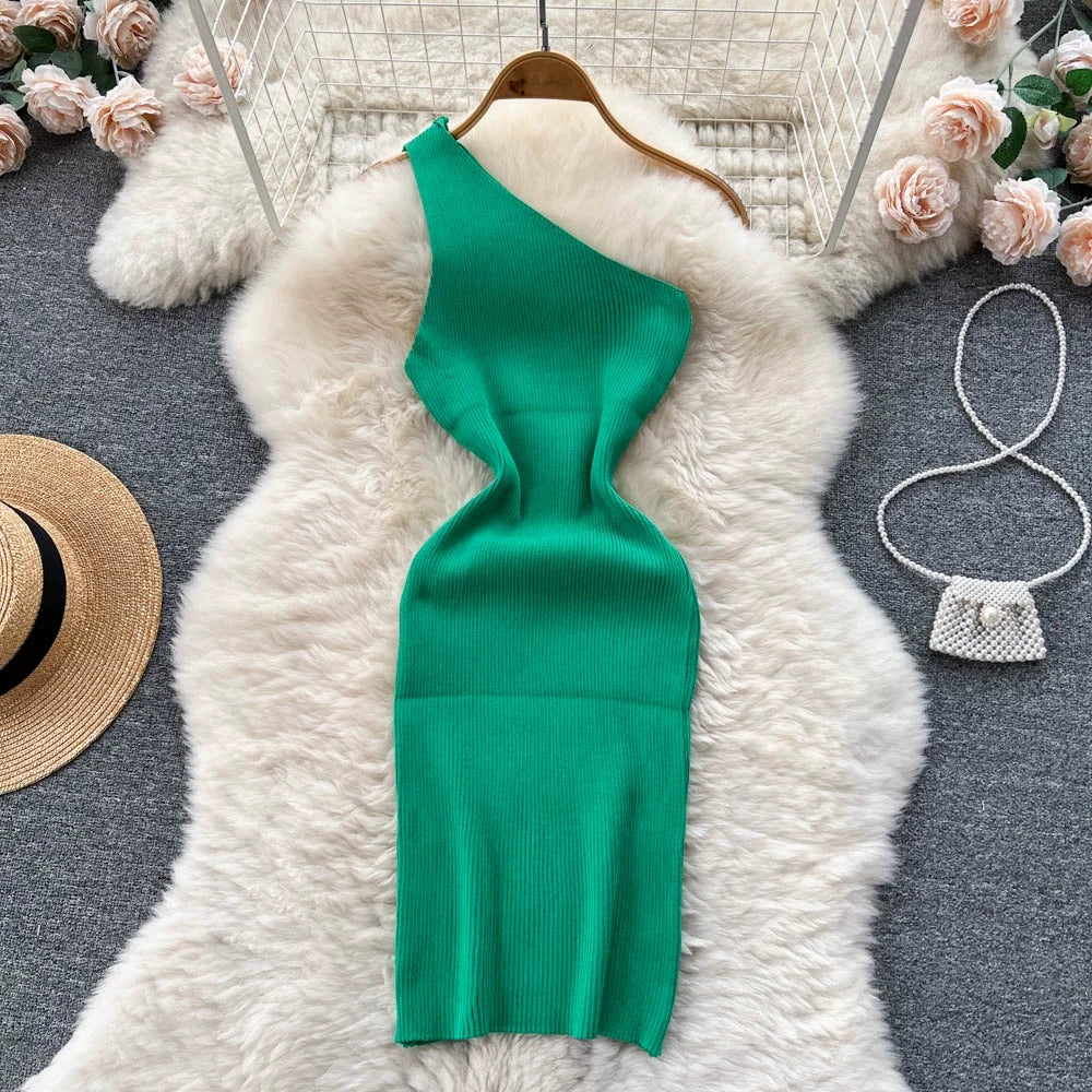 Slim Elastic Knitted Dress