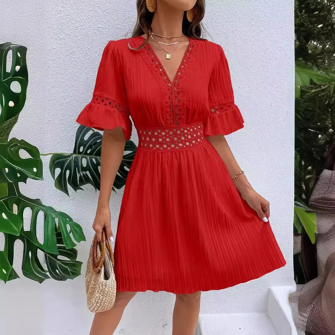 Summer Hollow V-Neck Dress