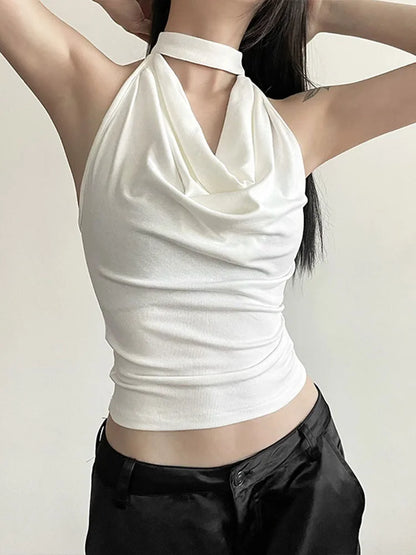 Solid Halter Summer Vest