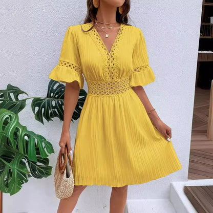 Summer Hollow V-Neck Dress