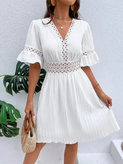 Summer Hollow V-Neck Dress