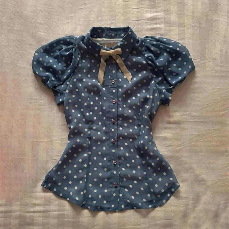 Y2K Polka Dot Crop Top