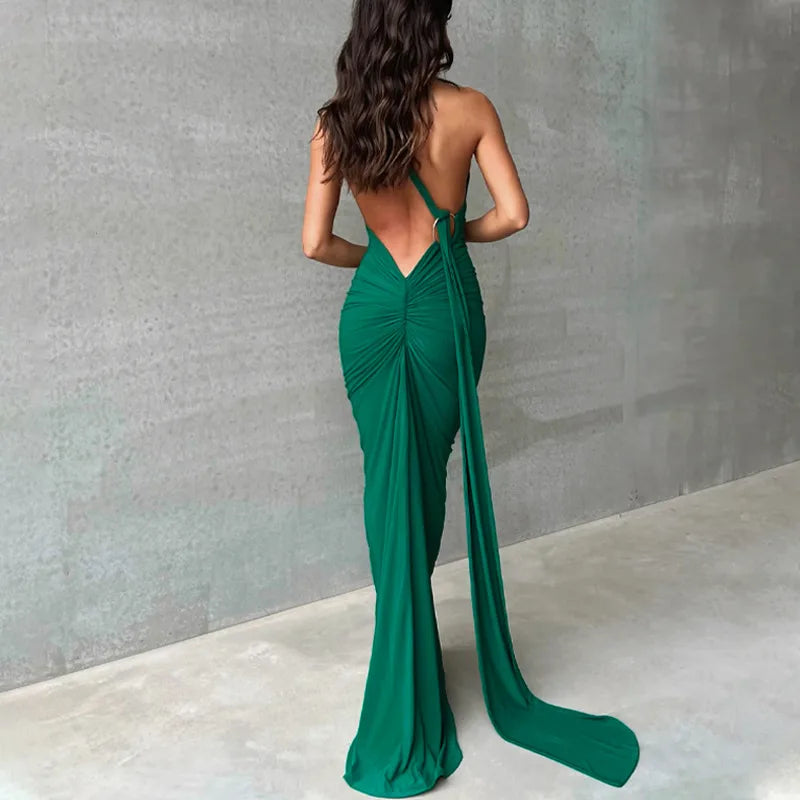 Backless Bodycon Maxi Dress