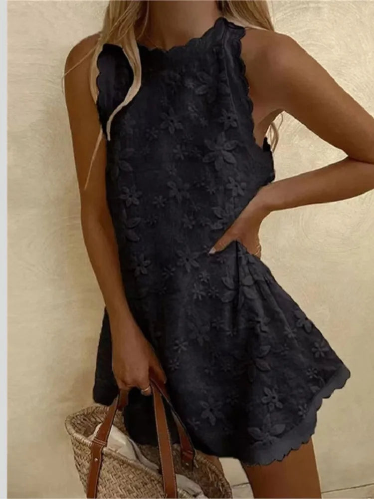 White Lace Summer Mini Dress