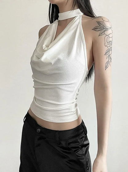 Solid Halter Summer Vest