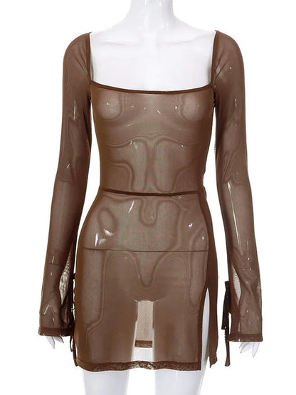 Square Collar Mini Dress