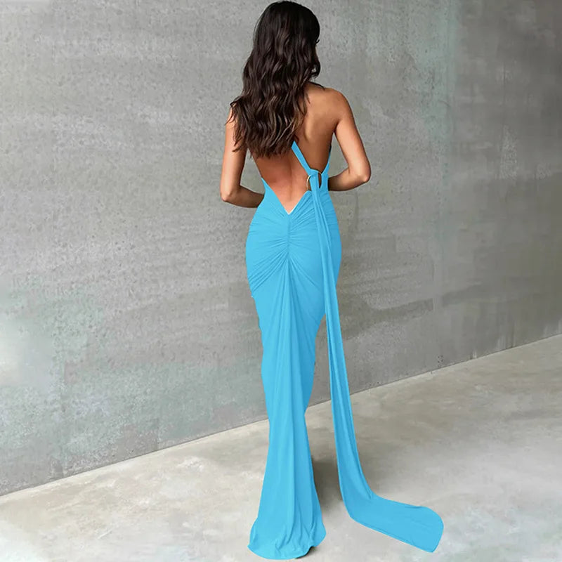 Backless Bodycon Maxi Dress
