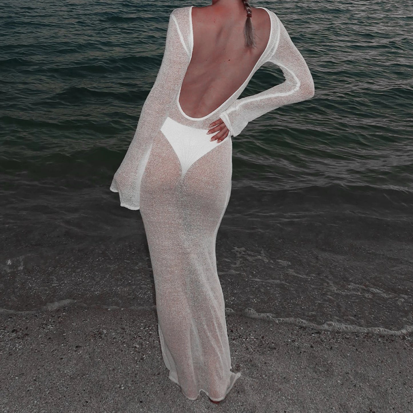 Sheer Beach Coverup Dress