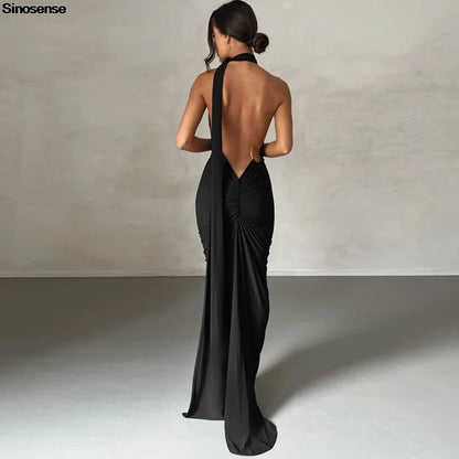 Backless Bodycon Maxi Dress