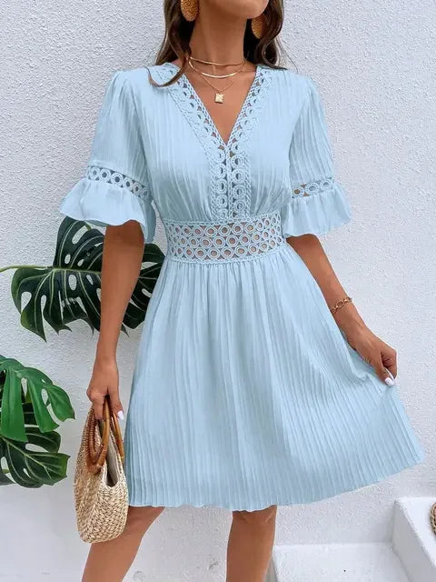 Summer Hollow V-Neck Dress