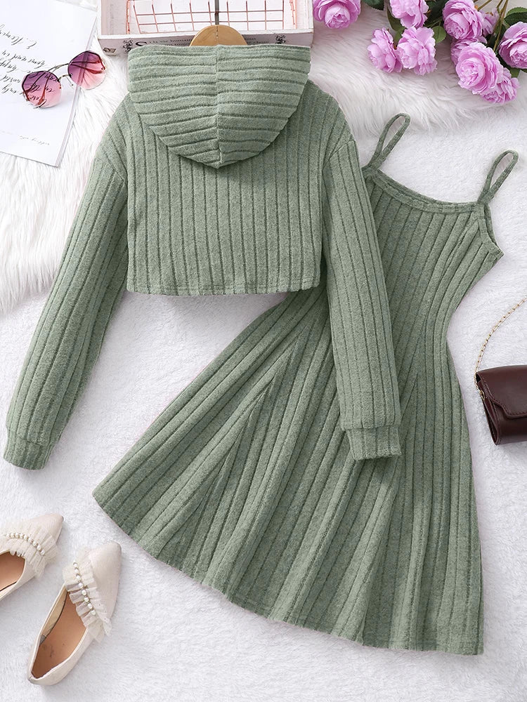 Elegant Short Top&Dress Two-Piece Set