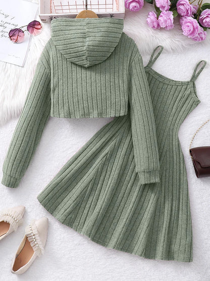 Elegant Short Top&Dress Two-Piece Set